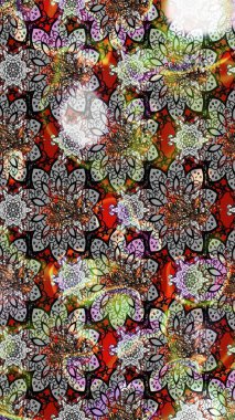 Gri ve nötr renkte çiçekler. Çiçek deseni. Gri ve nötr renkler üzerine çiçek çizimi. Raster illüstrasyonu. Şatafatlı bahar bahçesi dokusu.