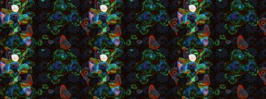 Siyah ve gri renkte çiçekler olan çiçek deseni çiz. Suluboya tarzında siyah ve gri renkte çiçekler.