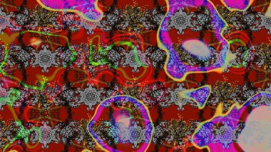 Renkli Bahar Teması eskiz kalıbı. Raster. Düz Çiçek Elementleri Tasarımı.