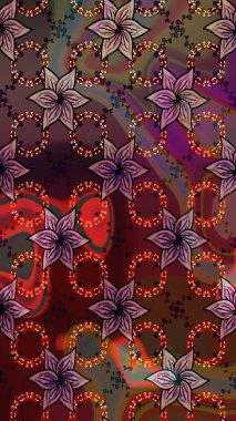 Organik motif arka planı. Raster illüstrasyonu. Ultraviyole kumaş deseni. Çizim deseni.