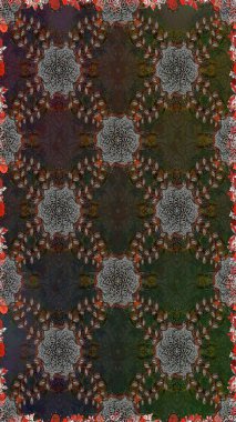 Düz Çiçek Elementleri Tasarımı. Raster Modaya uygun kumaş deseni. Renkli Bahar Temalı Kusursuz Arkaplan. Gri renkli şirin çiçek deseni.