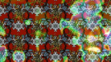 Çiçek desenli eskiz. Renkli Bahar Teması eskiz kalıbı. Düz Çiçek Elementleri Tasarım Raster illüstrasyonu. Kahverengi ve yeşil renkte çiçekler.