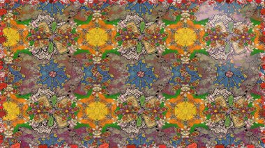 Çiçek arkaplanlı soyut zarafet eskiz deseni. Raster Güzel kumaş deseni.