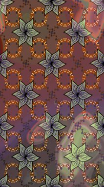 Kahverengi renkli çiçekler. Düz Çiçek Elementleri Tasarımı. Raster illüstrasyonundaki çiçek desenli çizim. Renkli Bahar Teması çizim şablonu.