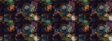 Raster resim. Çiçek desenli çiçek ve yaprakları ile. Sevimli küçük çiçek desenle.