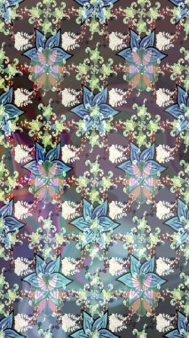 Raster illüstrasyonundaki çiçek desenli çizim. Suluboya tarzında gri renkte çiçekler.