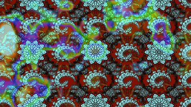 Çiçekli güzel suluboya desen. Mavi ve kahverengi renklerde. Raster illüstrasyonu.