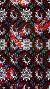 Siyah ve gri renkli çiçekler. Raster illüstrasyonunda çiçek deseni çizimi.