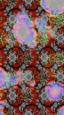 Raster illustration. Raster pattern. Gentle, summer floral on gray and brown colors. Cute Floral pattern in the small flower.