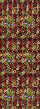 Vadinin çiçekleri kahverengi ve kırmızı renklerde. Raster çiçek desenleri çiziyor..