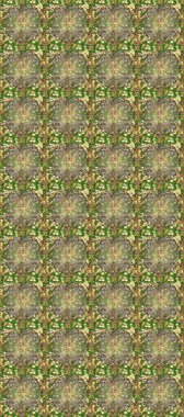 Yeşil, bej, kahverengi ve altın desenli. Tekrarlayan elementlerle kusursuz soyut arkaplan. Zarif raster klasik desen.