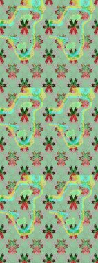 Çiçekli çizim şekli. Düz Çiçek Elementleri Tasarımı. Renkli Bahar Teması eskiz kalıbı. Tarafsız ve yeşil renkte çiçekler.