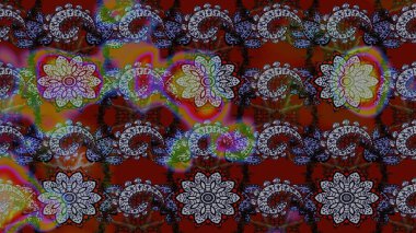 Kahverengi ve gri renkli çiçekler. Renkli Yaz Temalı eskiz kalıbı. Düz Çiçek Elementleri Tasarımı. Sevimli çiçek raster deseni.