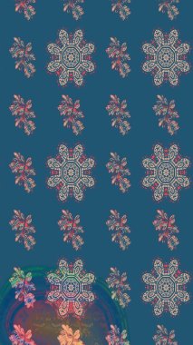 Gri ve mavi renkte güzel çiçekleri olan eskiz deseni, suluboya çiçek deseni, duvar kağıdı, kart veya kumaş için fayanslı. Raster..