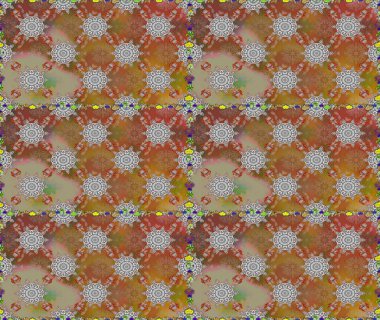 Raster illüstrasyonu. Yaprak ve çiçeklerin suluboya resimleri, kahverengi ve gri renklerde pürüzsüz desenler. Nazikçe, bahar çiçekleri kahverengi ve gri renklerde.