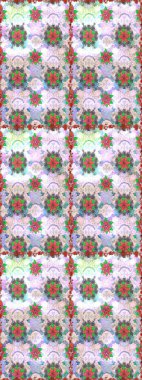 Moda baskısı, albüm, ambalaj kağıdı ve duvar kağıdı için zarif dekoratif süslemeler. Tarafsız renklerde şirin çiçekler. Raster illüstrasyonu. Küçük çiçekli basit, pürüzsüz desen..