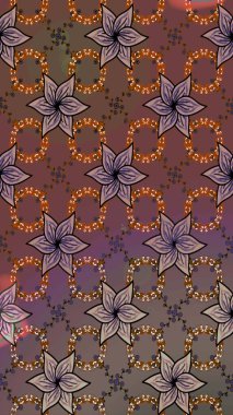 Raster illüstrasyonu. Eskiz geçmişi. Kumaş, tekstil, duvar kağıdı baskısı için. Eski usul. Miles Fleur, süslü püslü bir süs. Tomurcukları papatya çiçekleri olan sevimli bir çiçek deseni..