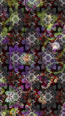 Raster illüstrasyonu. Gri ve siyah renkli çiçekler. Çizim çiçek deseni duvar kağıdı için kullanılabilir.