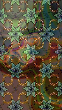 Raster illüstrasyonu. Kahverengi renklerde. Kahverengi renkte kahverengi papatya deseni.