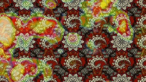 Arkaplan dokusu, duvar kâğıdı, çiçek teması, tarafsız ve kahverengi renkler. Soyut etnik raster çizim kalıbı. Kabile sanatı boho baskısı, klasik çiçek arkaplanı.