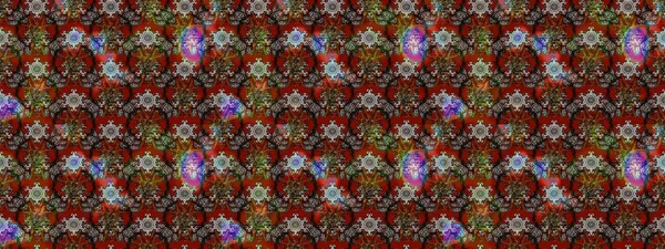 Raster illüstrasyonu. Suluboya çiçekli çiçek deseni. Gri ve kahverengi renkli Asya tekstili.