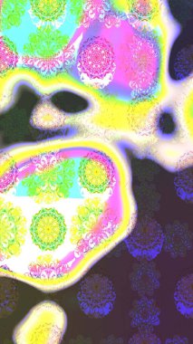 Yumuşak, yaz çiçekli arka plan. Yeşil renkli çiçekler. Raster çiçek desenli ve çiçekli..