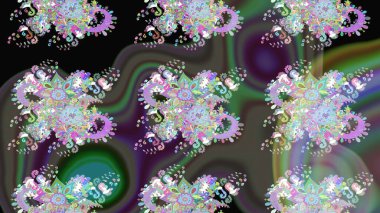 Karalama çiçeği. Düz Çiçek Elementleri Tasarımı. Renkli Bahar Teması eskiz kalıbı. Zentangle soyut çiçekleri. Güzel kumaş deseni. Raster illüstrasyonu.