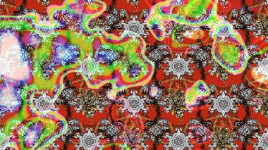 Raster deseni. Süslü kumaş deseni. Çiçekli çiçek deseni, suluboya..