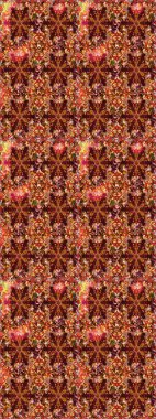 Kahverengi ve kırmızı renkte çiçekler. Çizim çiçek deseni duvar kâğıdı olarak kullanılabilir. Raster illüstrasyonu.