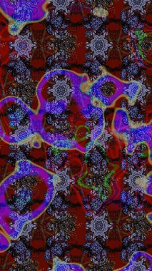 Renkli Bahar Teması eskiz kalıbı. Kahverengi ve mor renkli çiçekler. Raster illüstrasyonu. Çiçekli çiçek deseni, suluboya. Düz Çiçek Elementleri Tasarımı.