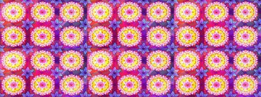 Düz Çiçek Elementleri Tasarım Raster illüstrasyonu. Çiçek desenli eskiz. Renkli Bahar Teması eskiz kalıbı. Tarafsız ve mor renkte çiçekler.