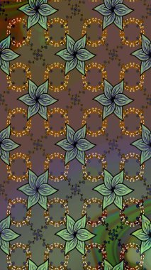 Kabile sanatı boho baskısı, klasik çiçek arkaplanı. Arkaplan dokusu, duvar kağıdı, kahverengi renkli çiçek teması. Soyut etnik raster çizim kalıbı.