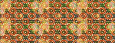 Kahverengi ve turuncu renklerde altın desenli altın elementler. Barok tarzında kusursuz bir doğulu süsü. Geleneksel klasik altın desen. Raster doğulu süsü.