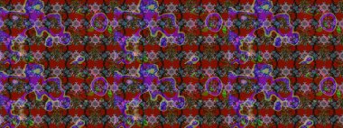 Kahverengi ve kırmızı renkte çiçekler. Düz Çiçek Elementleri Tasarımı. Çiçek desenli eskiz, yaz çiçekleri. Renkli Bahar Teması çizim şablonu.