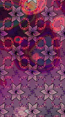 Mor renkli çiçekler. Çiçekli karalama şeklinde Raster çiçek deseni. Yumuşak, bahar çiçekli arka plan.