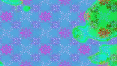 Renkli Bahar Teması eskiz kalıbı. Raster illüstrasyonundaki çiçek desenli çizim. Düz Çiçek Elementleri Tasarımı. Mavi renkte çiçekler.