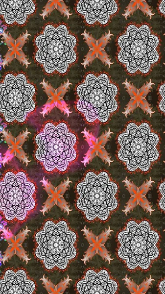 Kahverengi ve gri renklerde. Raster illüstrasyonu. 3D çiçekler, çizim.