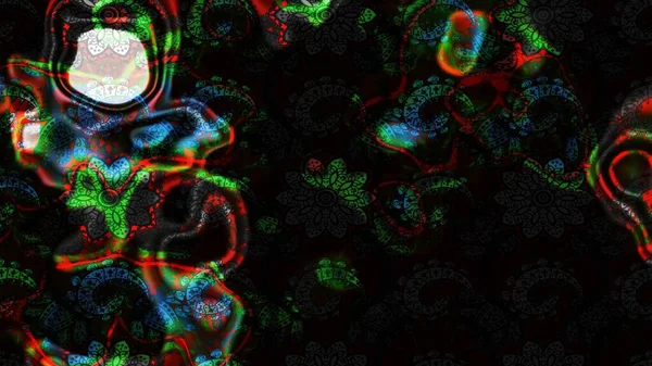 Suluboya çiçekli çiçek deseni. Siyah ve gri renkli Asya tekstili. Raster illüstrasyonu.