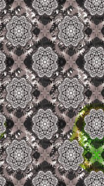 Süslü kumaş deseni. Raster illüstrasyonundaki çiçek desenli çizim. Renkli Bahar Teması eskiz kalıbı. Düz Çiçek Elementleri Tasarımı.