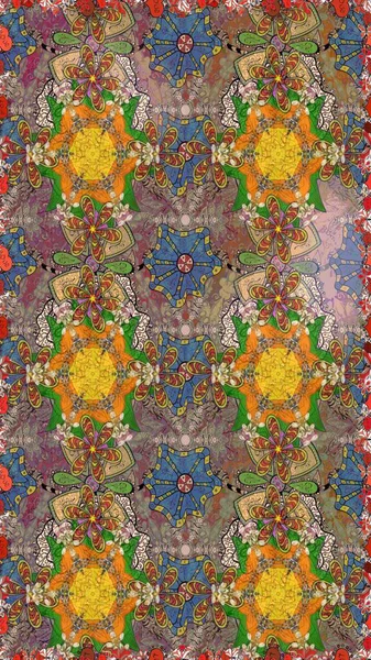 Kahverengi renkli çiçek desenli eskiz, el yapımı papatyalar, papatyalar. Tekrar eden çiçek arkaplanı, zarif kahverengi çiçek duvar kağıdı..