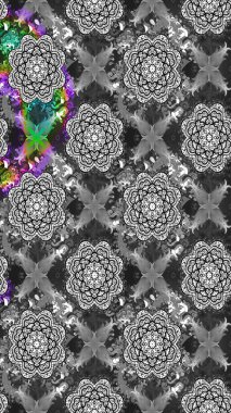 Düz Çiçek Elementleri Tasarımı. Gri ve nötr renkli şirin çiçek desenleri. Raster Modaya uygun kumaş deseni. Renkli Bahar Teması çizim şablonu.