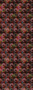 Tekstil veya kitap kapakları, imalat, duvar kağıtları, baskı, hediye paketi ve yapıştırma kitabı için çiçek eskizi geçmişi. Raster illüstrasyonu. Küçük ölçekli çiçeklerdeki basit sevimli desen.