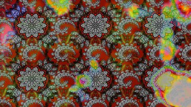 Güzel suluboya çiçekler, parlak resimler ilham verici ve kahverengi çiçek desenli eskiz arka planı. Raster..