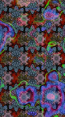 Raster illüstrasyonu. Küçük çiçekli şirin bir desen. Çiçek ve yapraklı çiçek deseni.