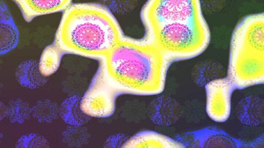 Renkli Bahar Teması eskiz kalıbı. Çiçekli çizim şekli. Düz Çiçek Elementleri Tasarımı. Kahverengi renkte çiçekler.