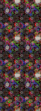 Siyah ve gri renkli çiçekler. Raster illüstrasyonu. Küçük çiçekte sevimli çiçek deseni var..