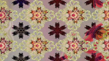 Bej renkli etnik çiçekli zarif eskiz deseni. Raster Çiçek İllüstrasyonu güzel tekstil..