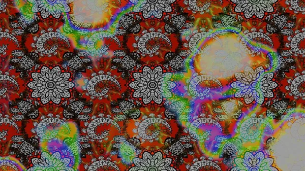 Çiçekler suluboya eskiz deseni. Raster Stili kumaş deseni.