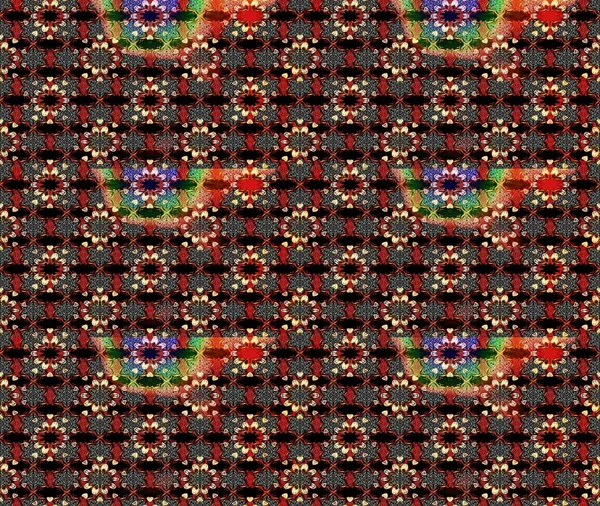 Düz Çiçek Elementleri Tasarımı. Renkli Bahar Teması eskiz kalıbı. Çiçek deseni. Raster çizimi. Güzel kumaş deseni..