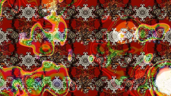 Kahverengi ve kırmızı renkte çiçekli çiçek deseni. Suluboya tarzında kahverengi ve kırmızı renkte çiçekler.